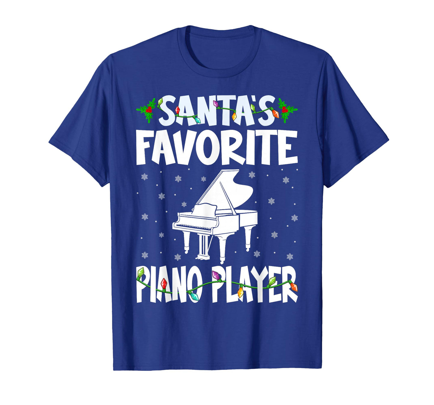 Santa's Favorite Piano Player Funny Christmas Pianist Gifts T-Shirt