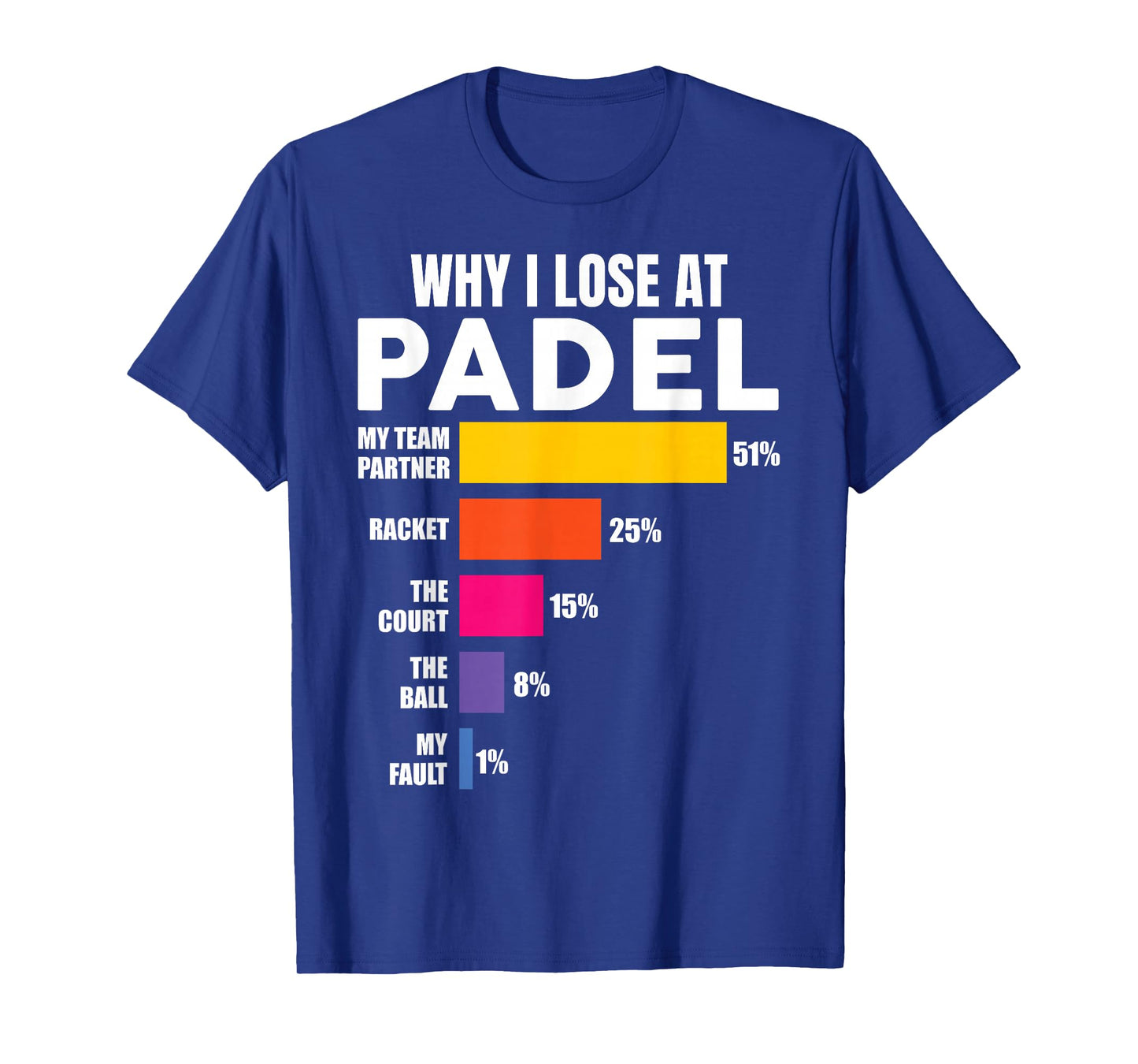 Padel-Shirt Why I Lose at Padel Tennis Funny Men Women T-Shirt