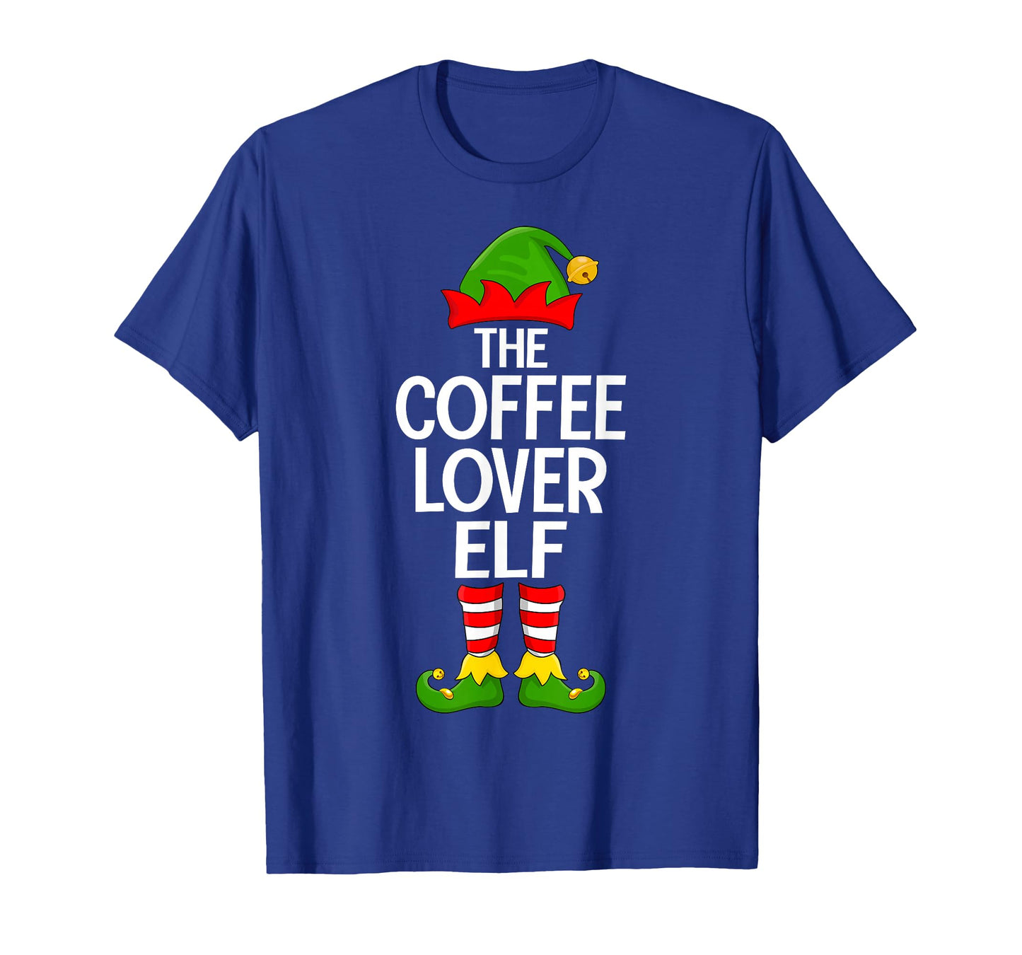 Coffee Lover Elf Xmas Matching Family Elf Squad Christmas T-Shirt