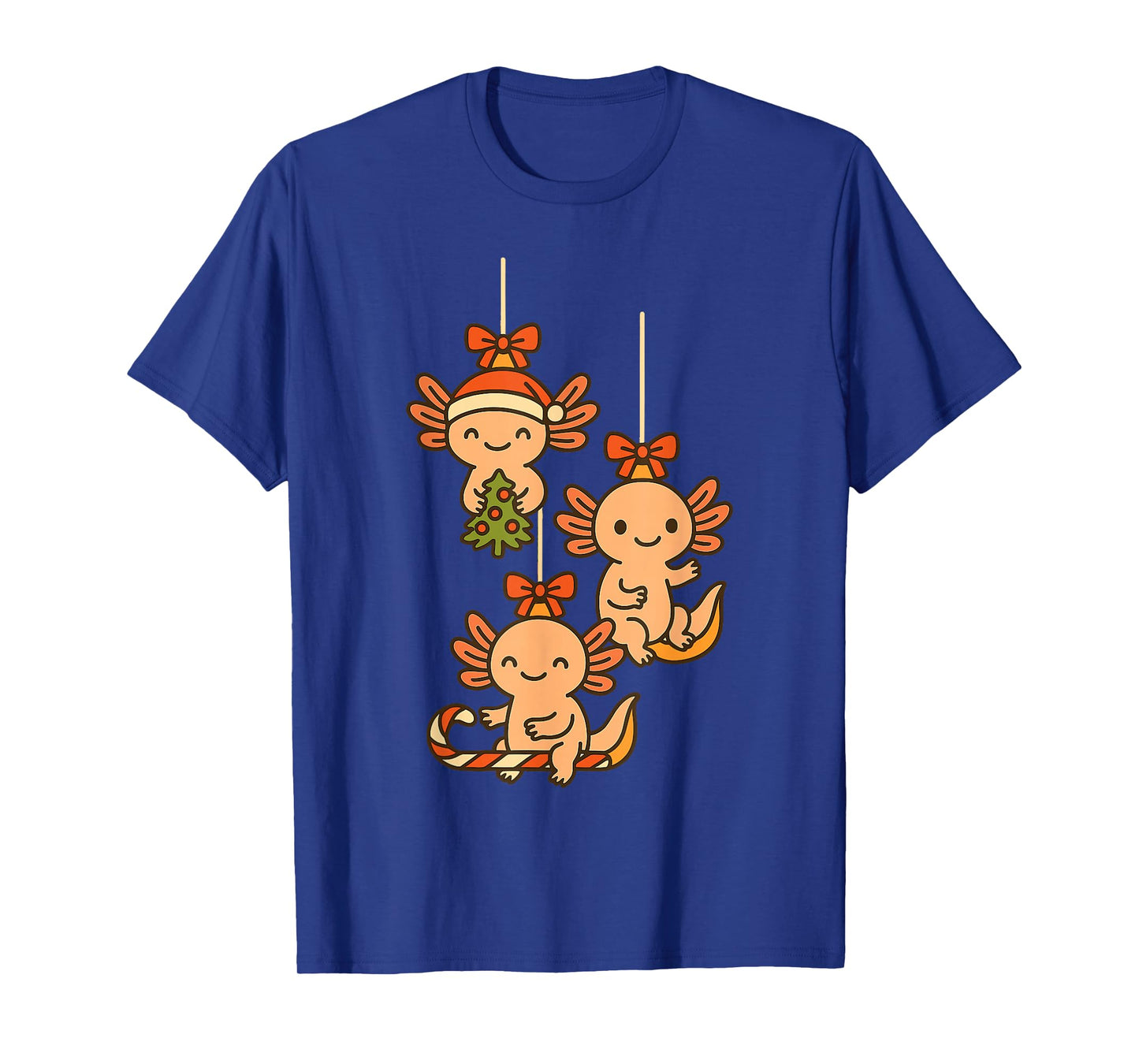 Funny Christmas Axolotl Trio Festive Holiday T-Shirt