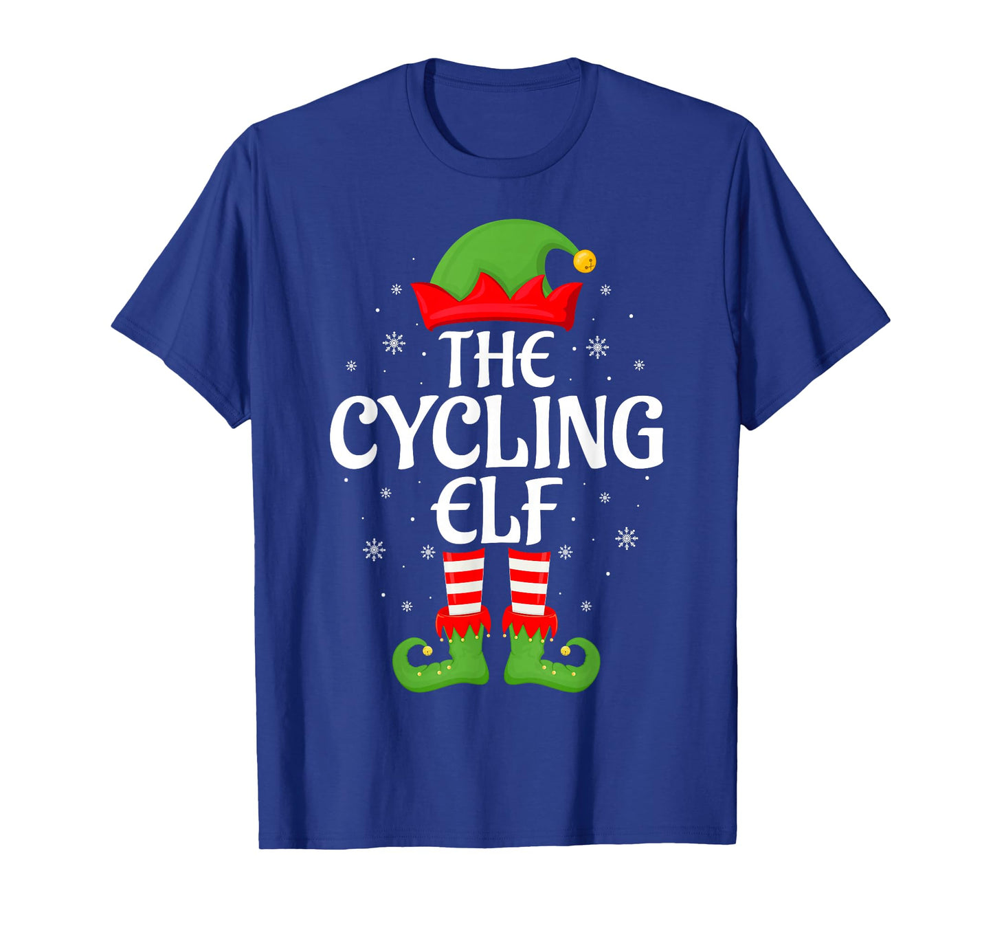 Cycling Elf Xmas Family Matching Elf Squad Christmas T-Shirt