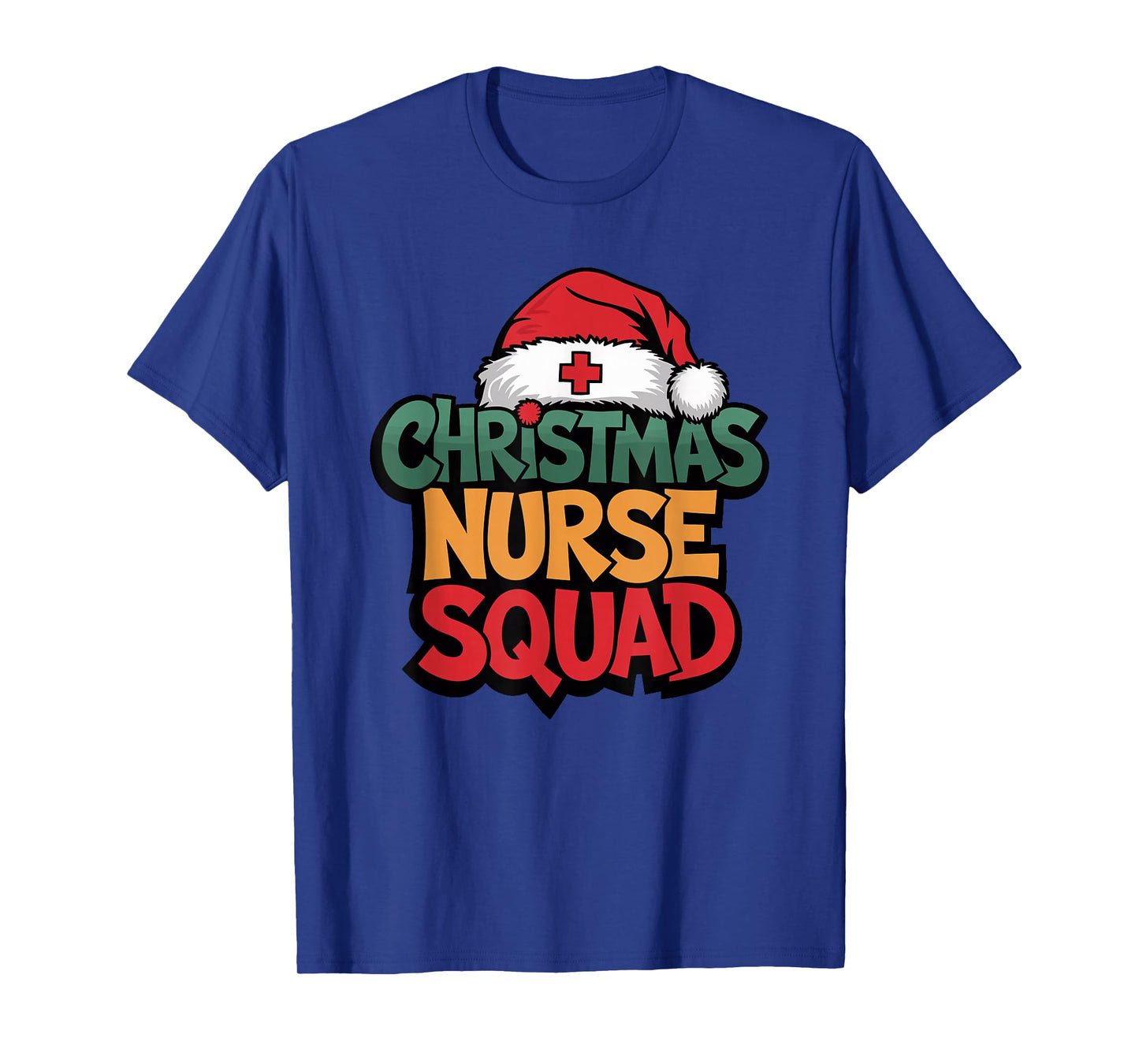Nurse Christmas Squad Santa Hat Matching Crew T-Shirt