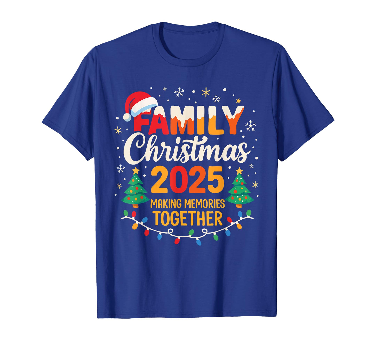Vintage Family Christmas 2025 Matching Squad Santa Xmas T-Shirt