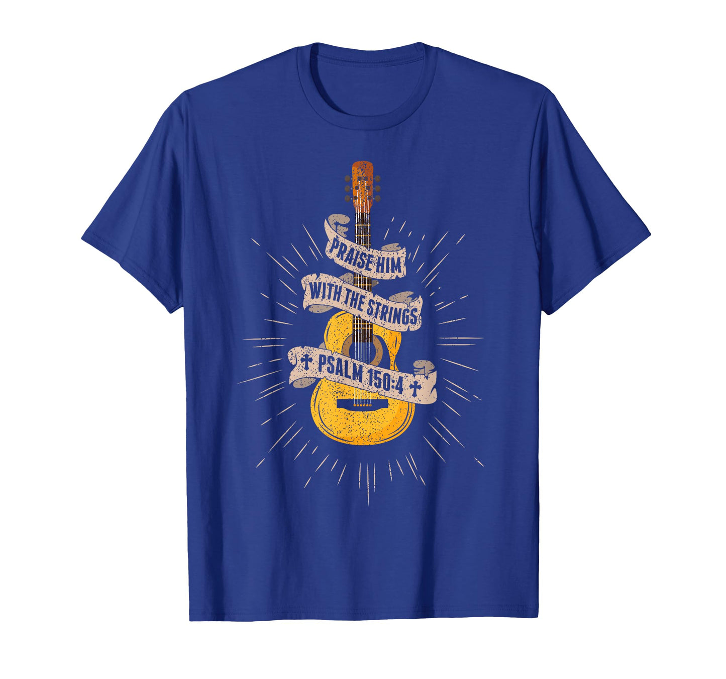 Praise Him With The Strings Jesus Acoustic Guitar Christian T-Shirt