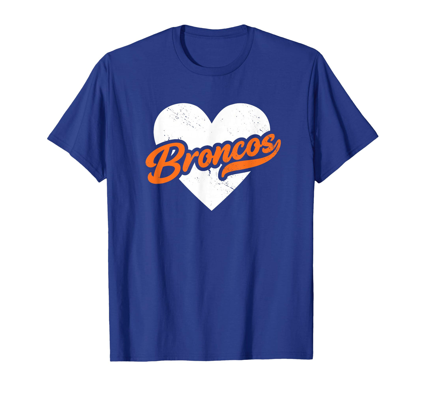 Vintage Broncos High School Go Broncos Pride Heart T-Shirt