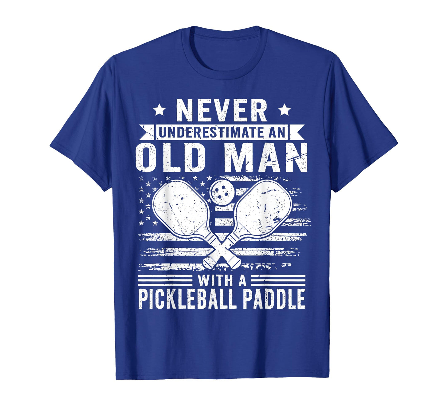 Old Man With A Pickleball Paddle - Grandpa Pickleball Player T-Shirt