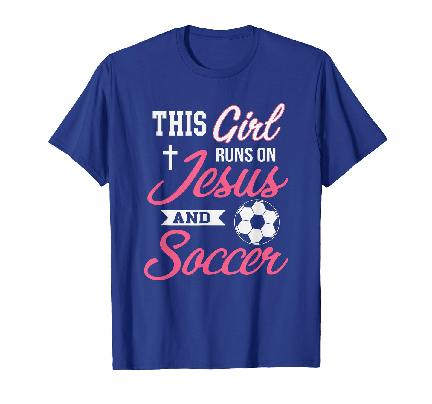 This Girl Runs On Jesus and Soccer T-Shirt for Women T-Shirt