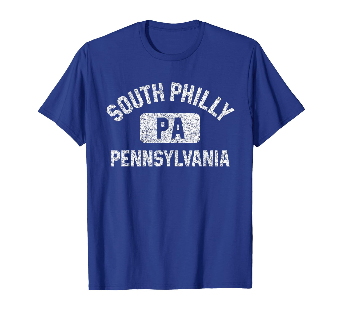 South Philly Pennsylvania Gym Style Distressed White Print T-Shirt