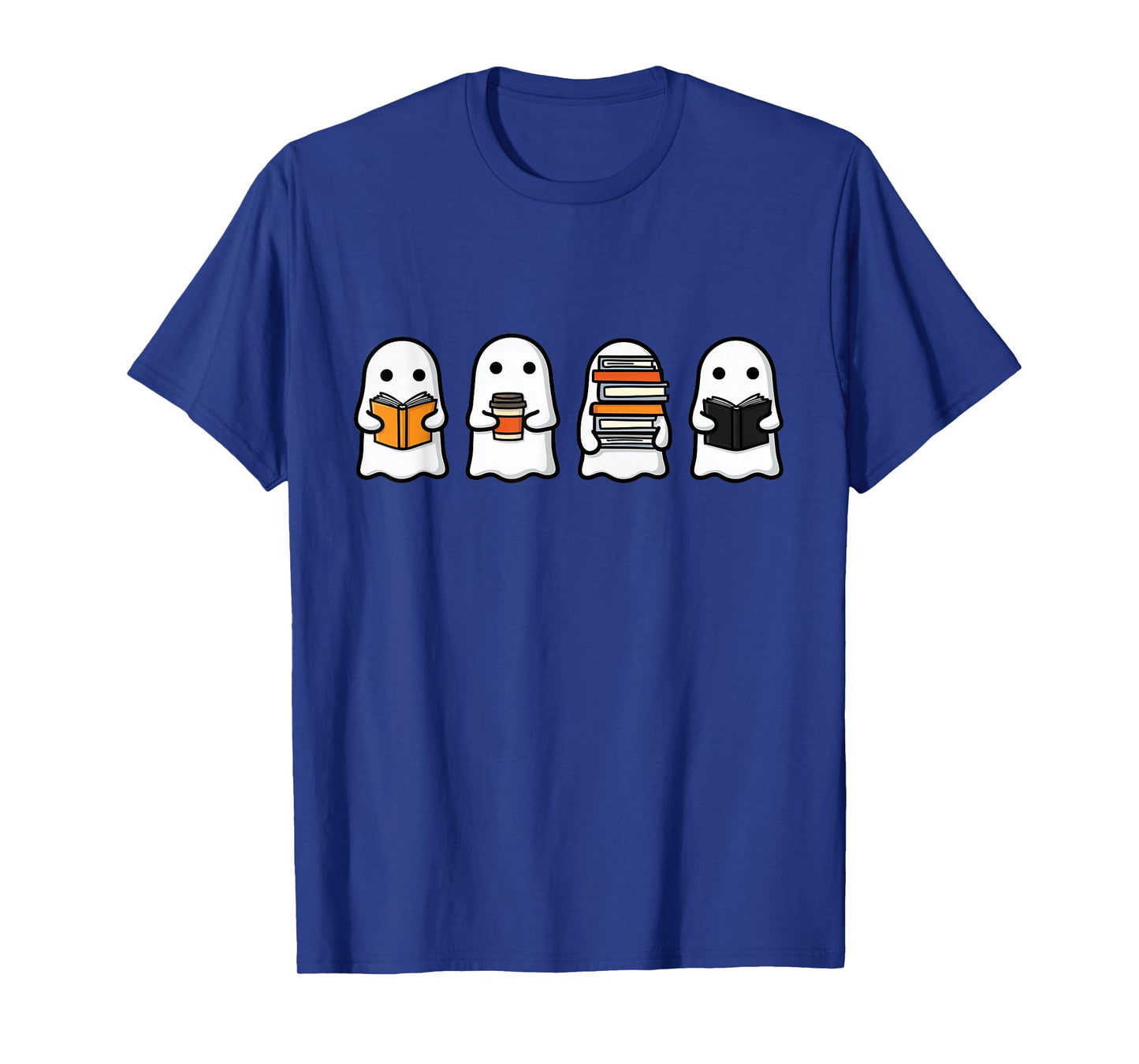 Cute Ghost Halloween Teacher Reading Books School Librarian T-Shirt