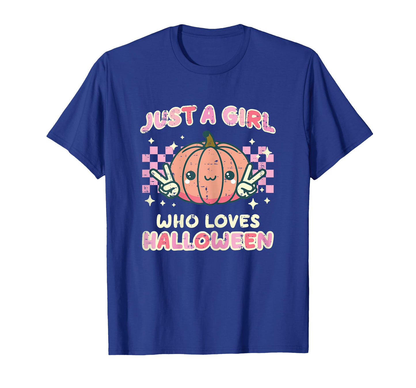 Just Girl Who Loves Halloween Retro Costume Girls Kids Women T-Shirt