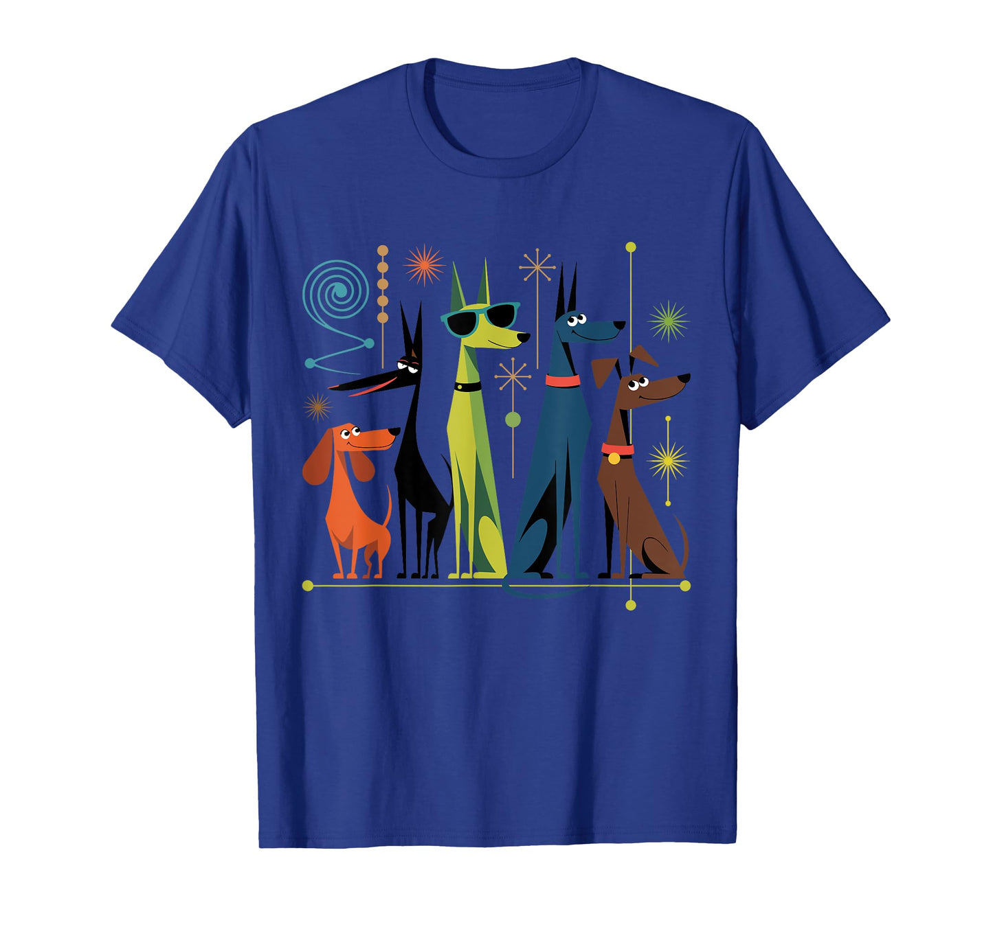 Retro Mid-Century Modern Dogs 50s 60s Style T-Shirt