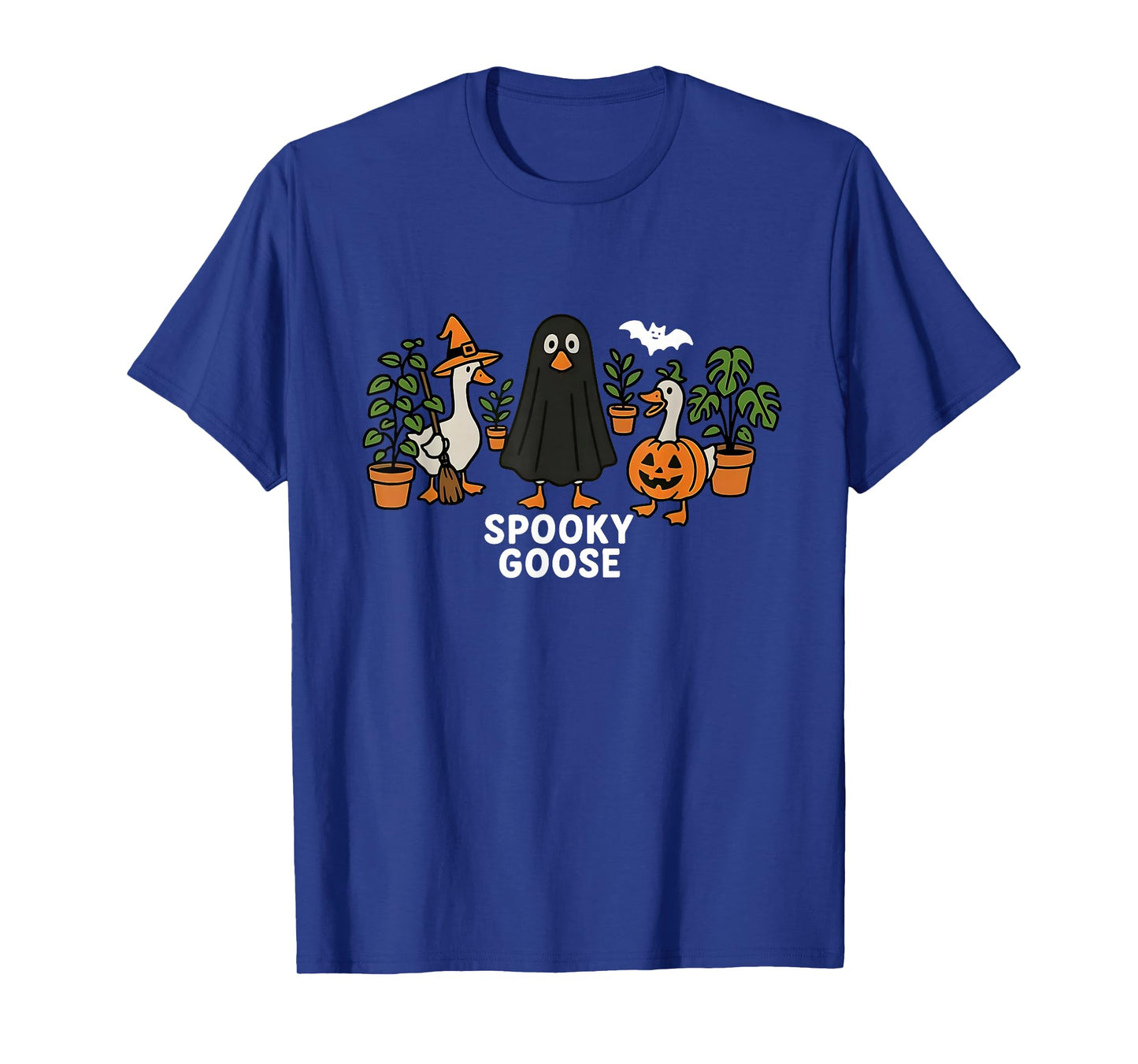 Spooky Goose Funny Halloween Silly Goose Plant and Nature T-Shirt