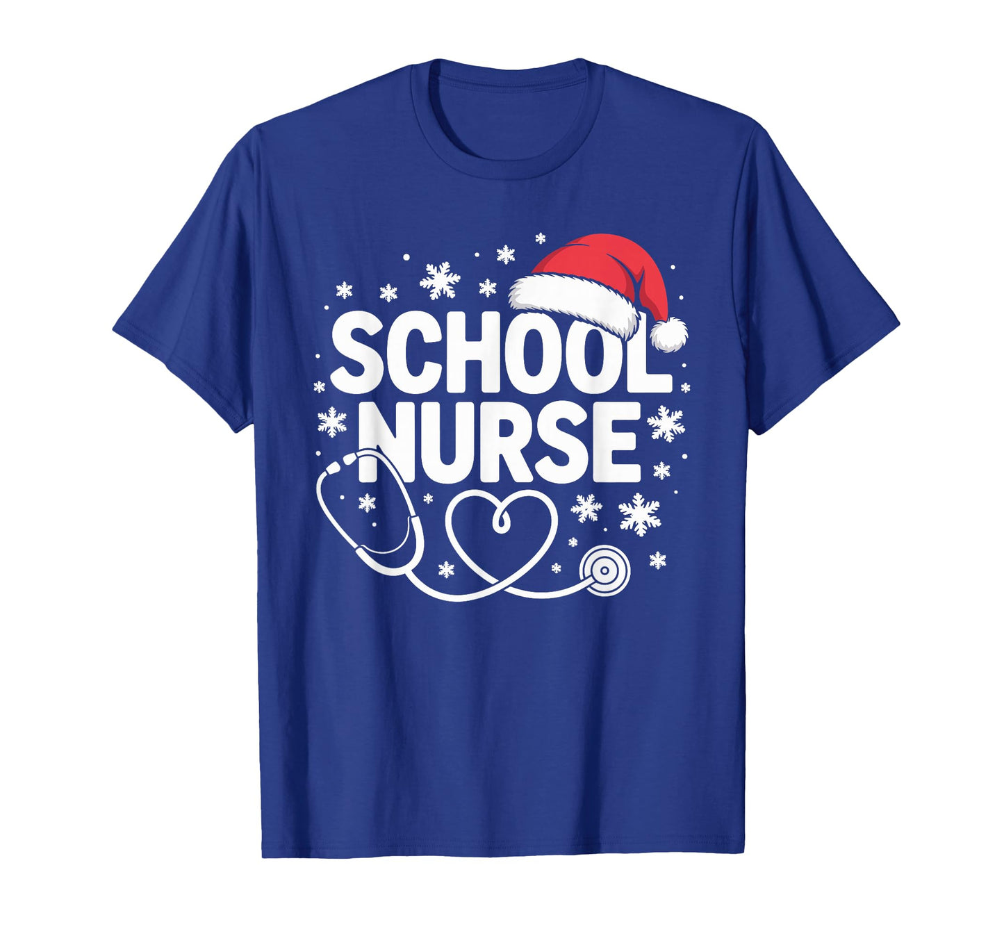 School Nurse Christmas Santa Cap Nursing Humor Xmas T-Shirt