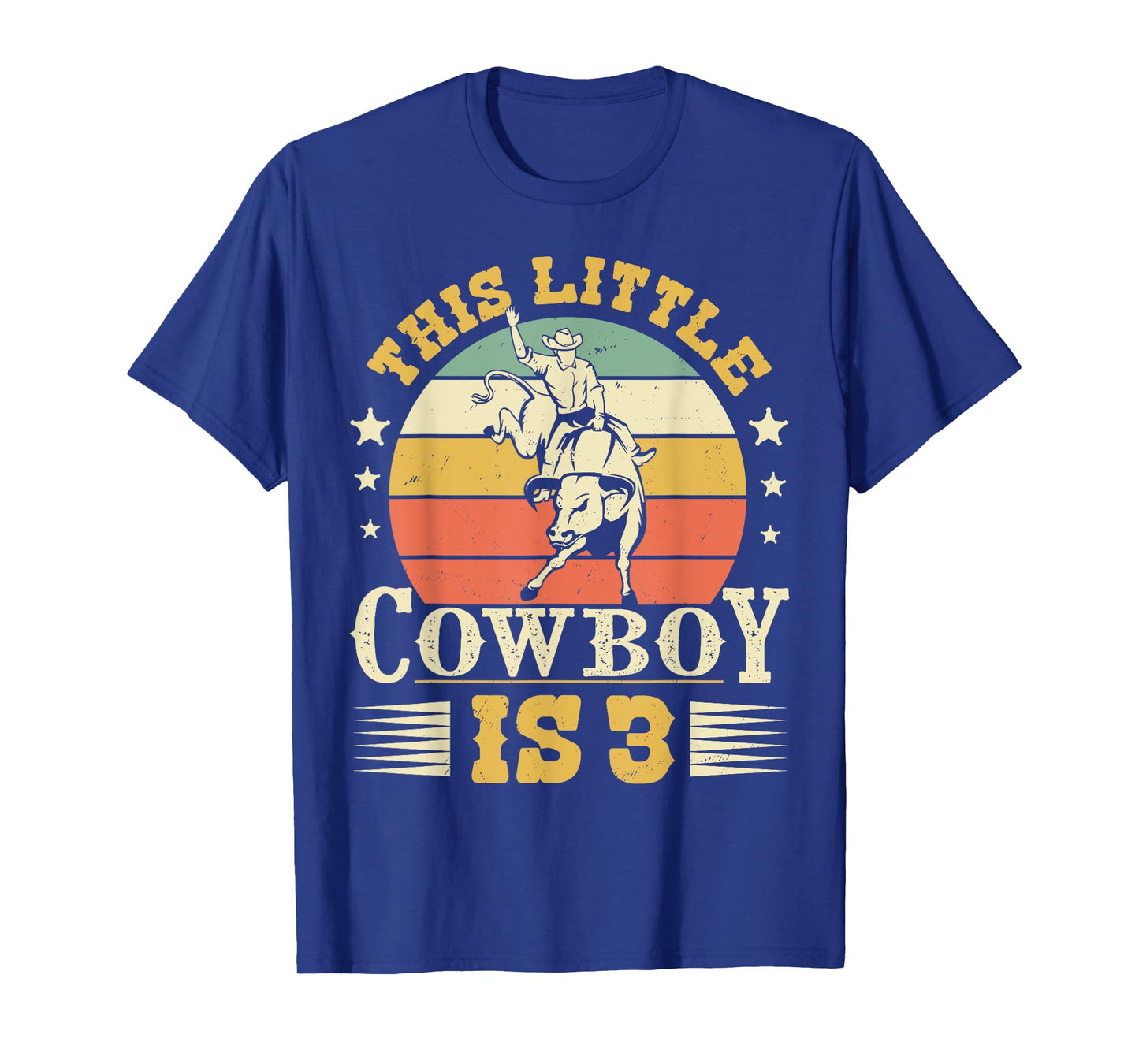 This Little Cowboy Is 3 Western Country Rodeo 3rd Birthday T-Shirt