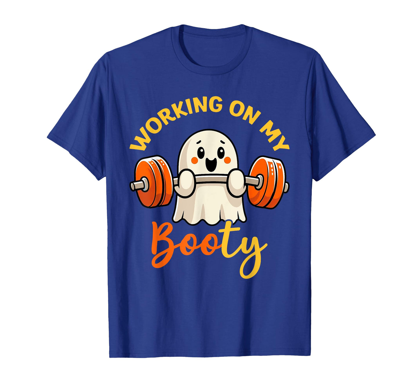 Working On My Booty Boo-Ty Funny Halloween Gym Ghost Pun T-Shirt