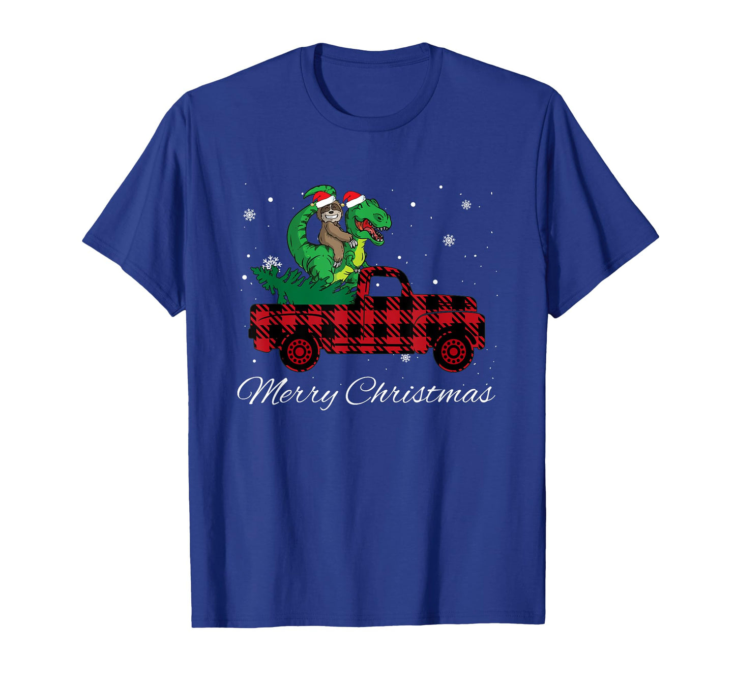 Christmas Family Buffalo red Plaid Funny Dinosaur Boys Kids T-Shirt