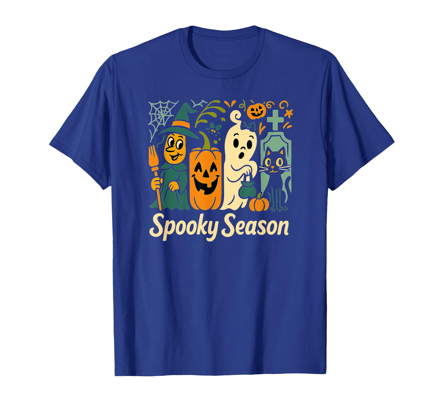 Spooky Season, Cute Witch Pumpkin Ghost, Cat and Tombstone T-Shirt