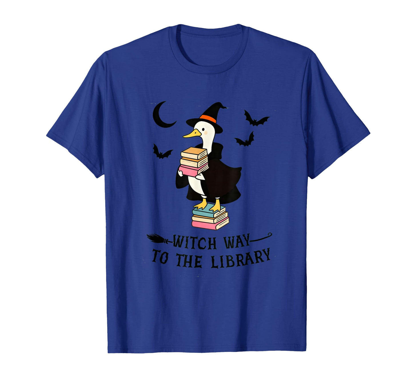 Book Halloween, Duck for Halloween Librarian, Witch Way to T-Shirt