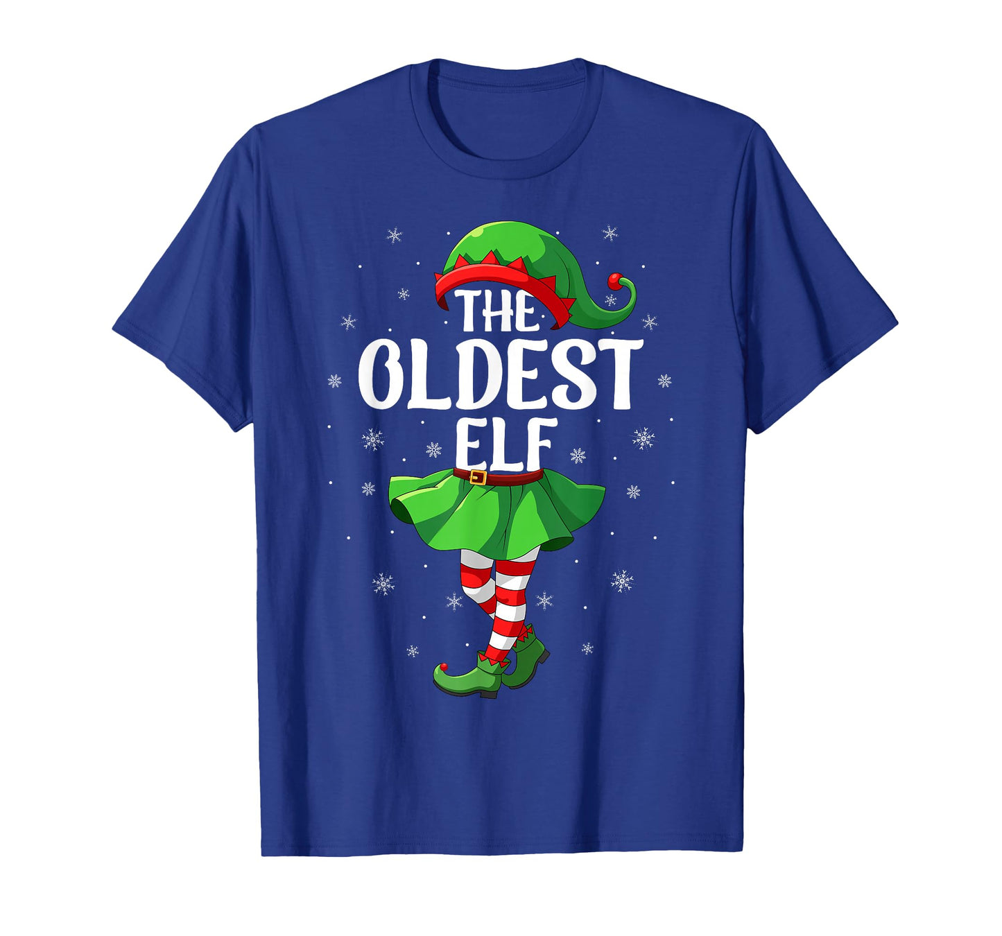 Oldest Elf Christmas Girls Women Elf Squad Xmas Family T-Shirt