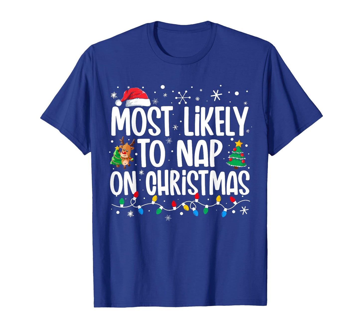 Most Likely To Nap On Christmas Family Funny Matching Xmas T-Shirt