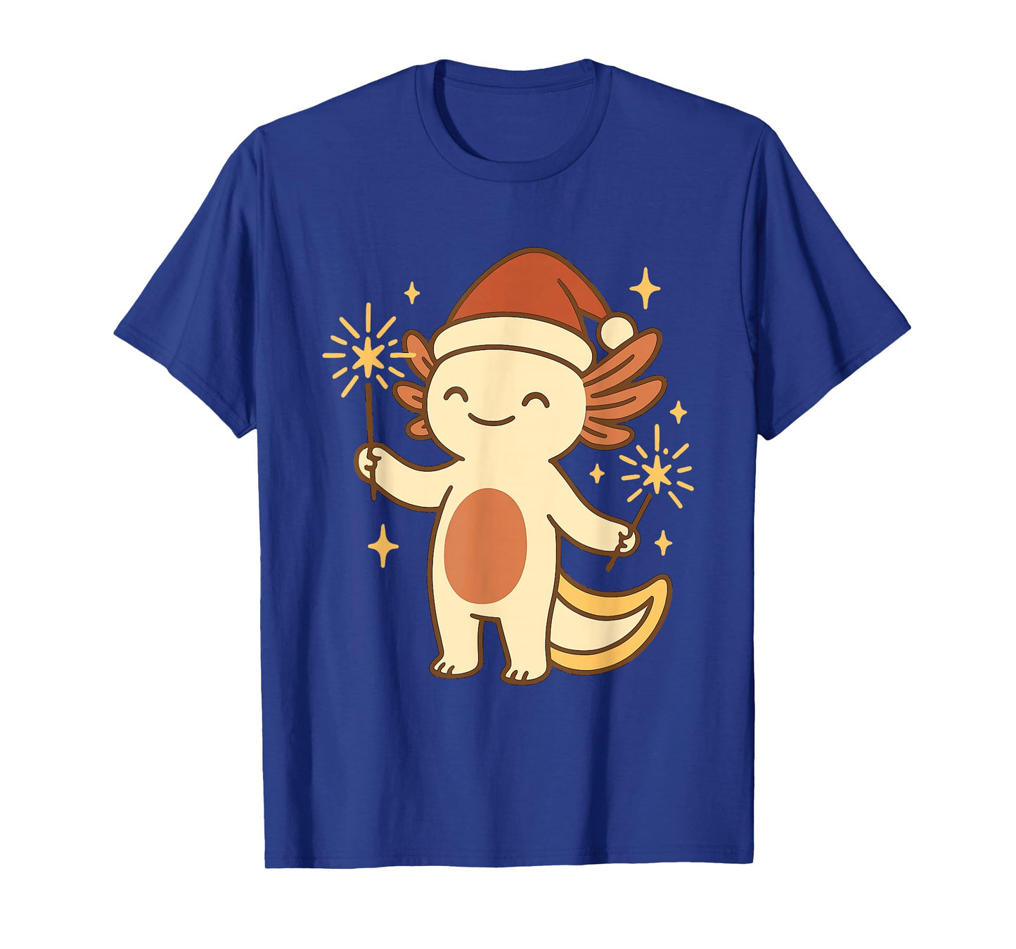 Cute Axolotl Christmas with Sparklers Holiday T-Shirt