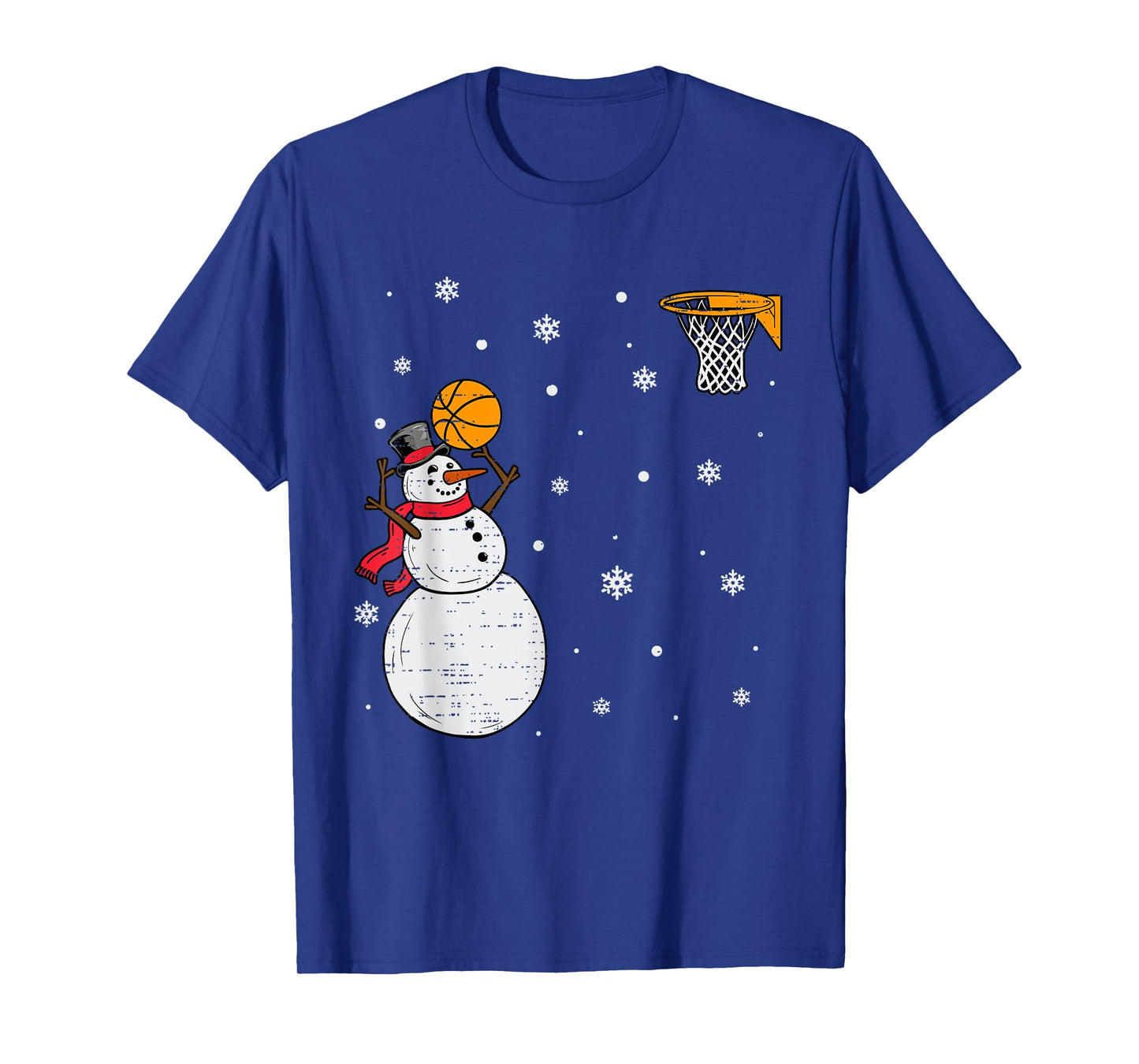 Funny Snowman Basketball Christmas Xmas Sports Men Boys Kids T-Shirt