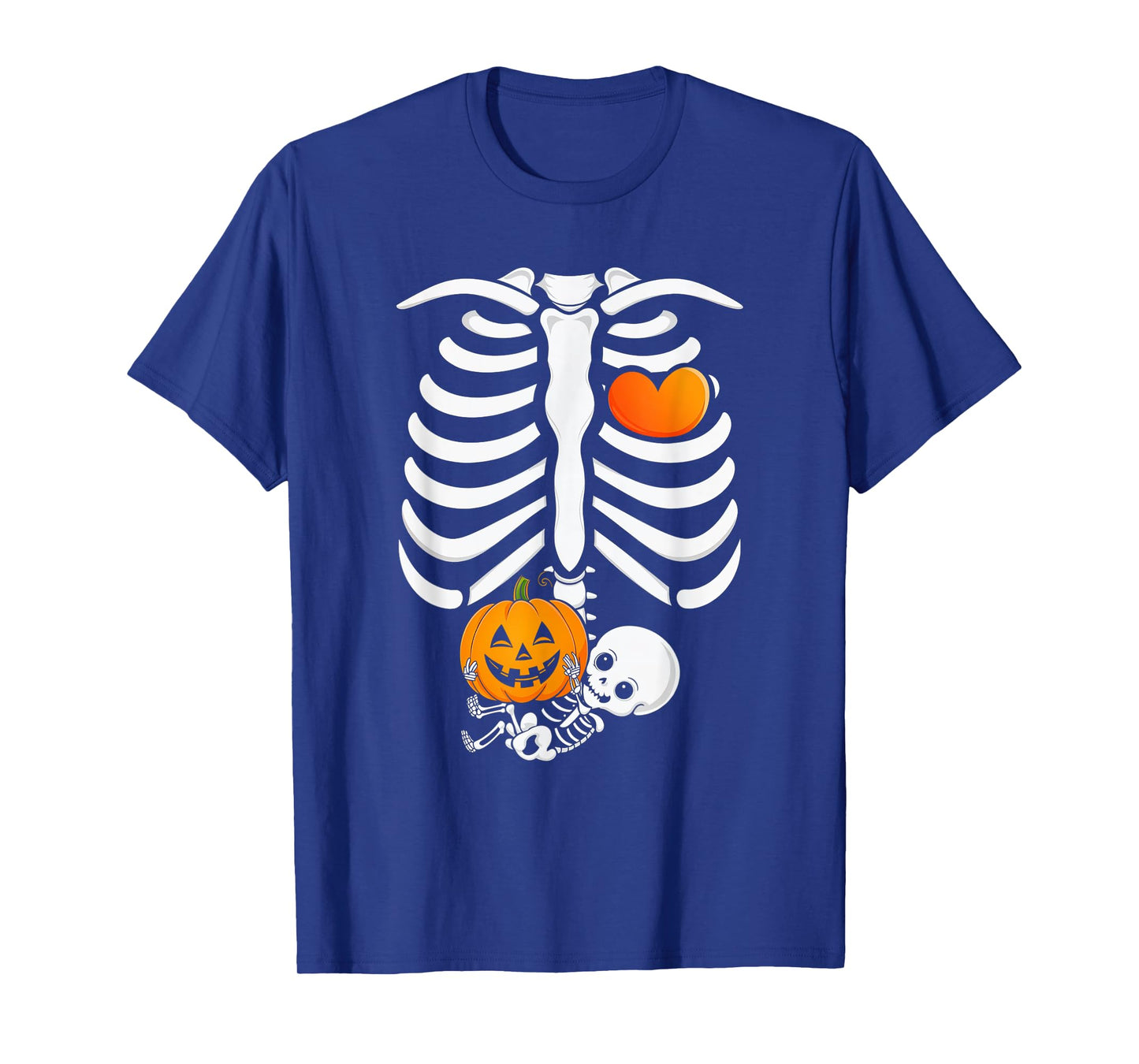 Pregnant Skeleton Halloween Mommy Baby Announcement T-Shirt