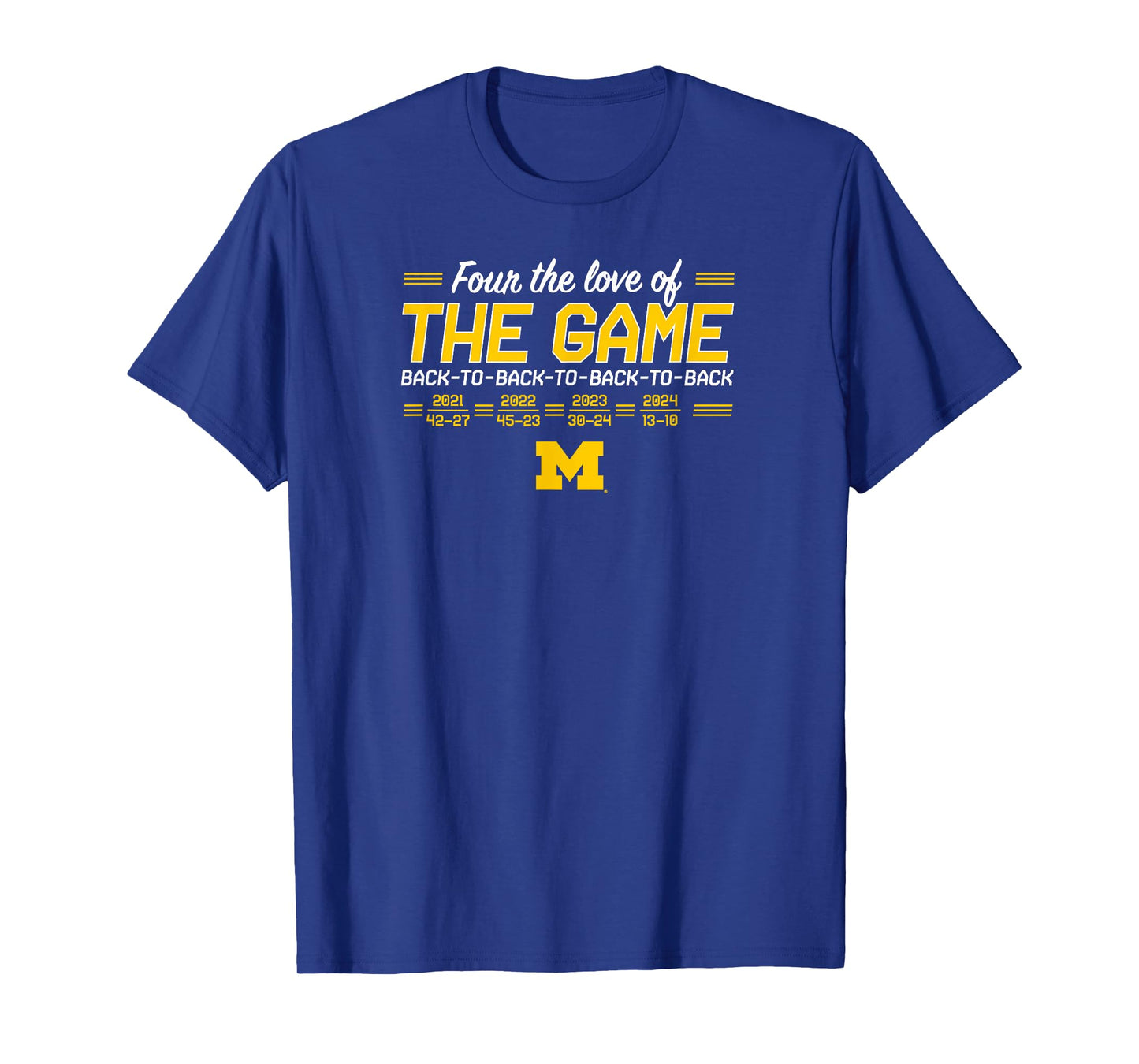 BreakingT Michigan Wolverines Football T-Shirt - Blue, Unisex-Adults & Kids, Short Sleeve, Regular Fit, Small