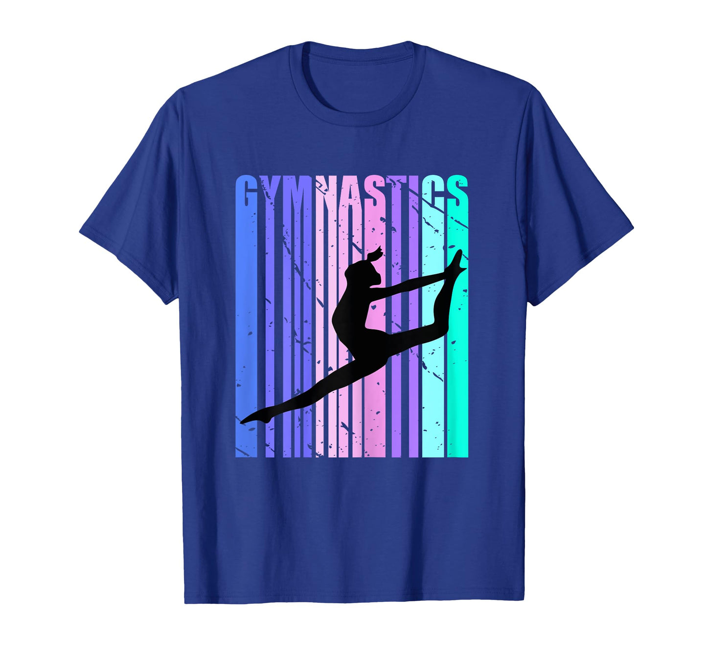 Retro Girls Gymnastics Purple Green Woman Women Gymnast T-Shirt