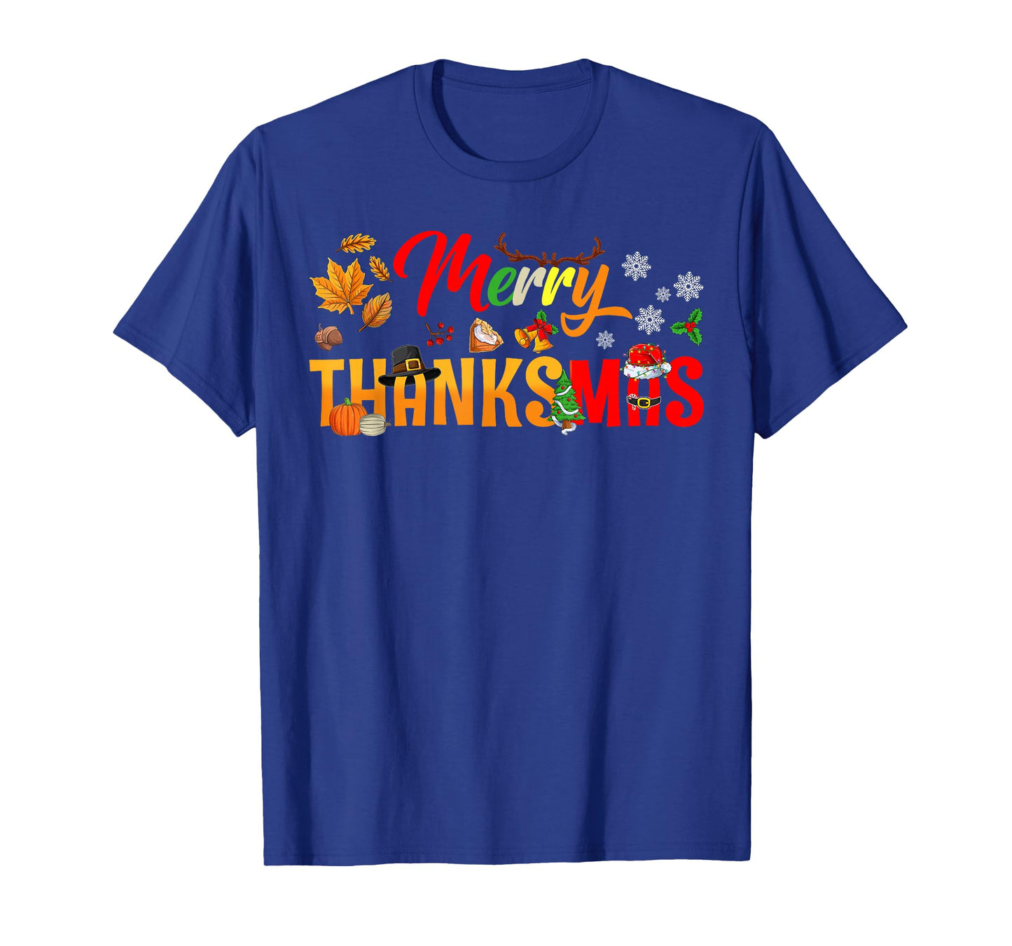 Funny Merry Thanksmas Thanksgiving Christmas Boys Girls Kids T-Shirt