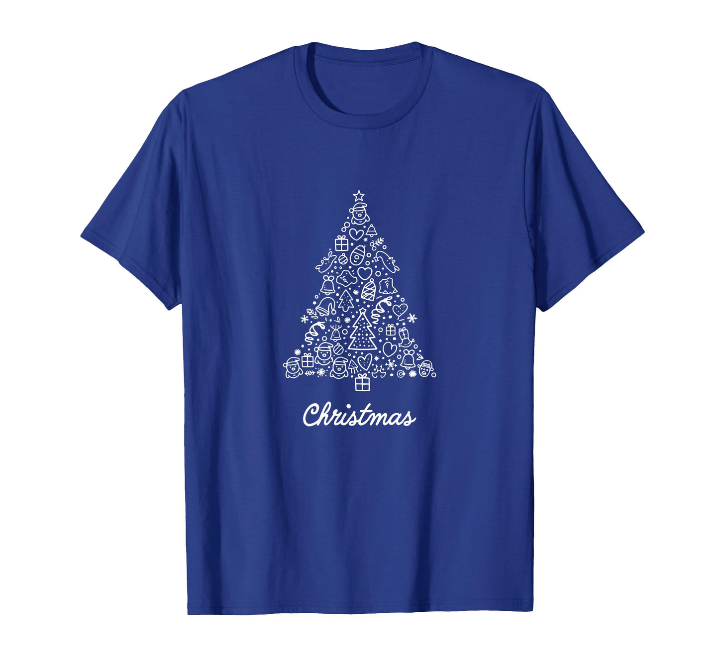 Christmas Doodles Mom Artwork Simple Xmas Tree Graphic T-Shirt