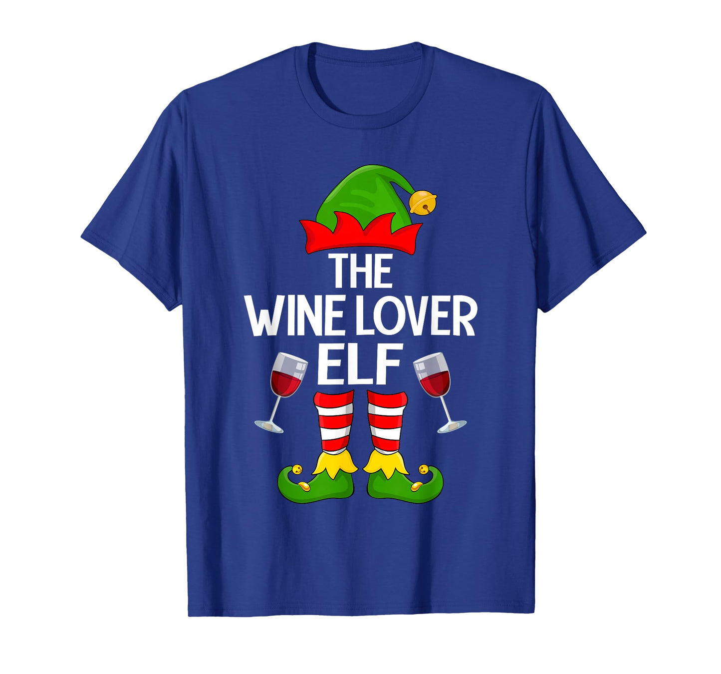 Wine Lover Elf Xmas Family Matching Elf Squad Christmas T-Shirt