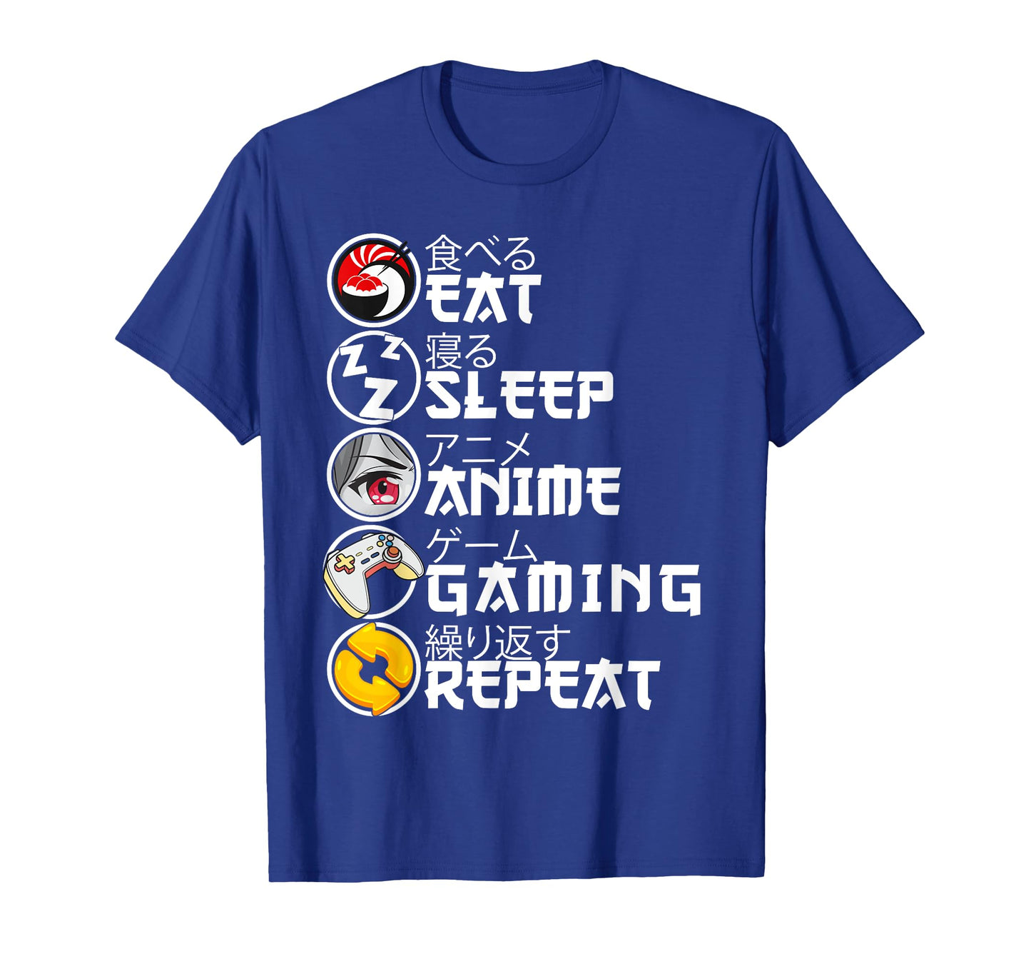 Retro Eat Sleep Anime Gaming Repeat Kawaii Anime Manga Gamer T-Shirt