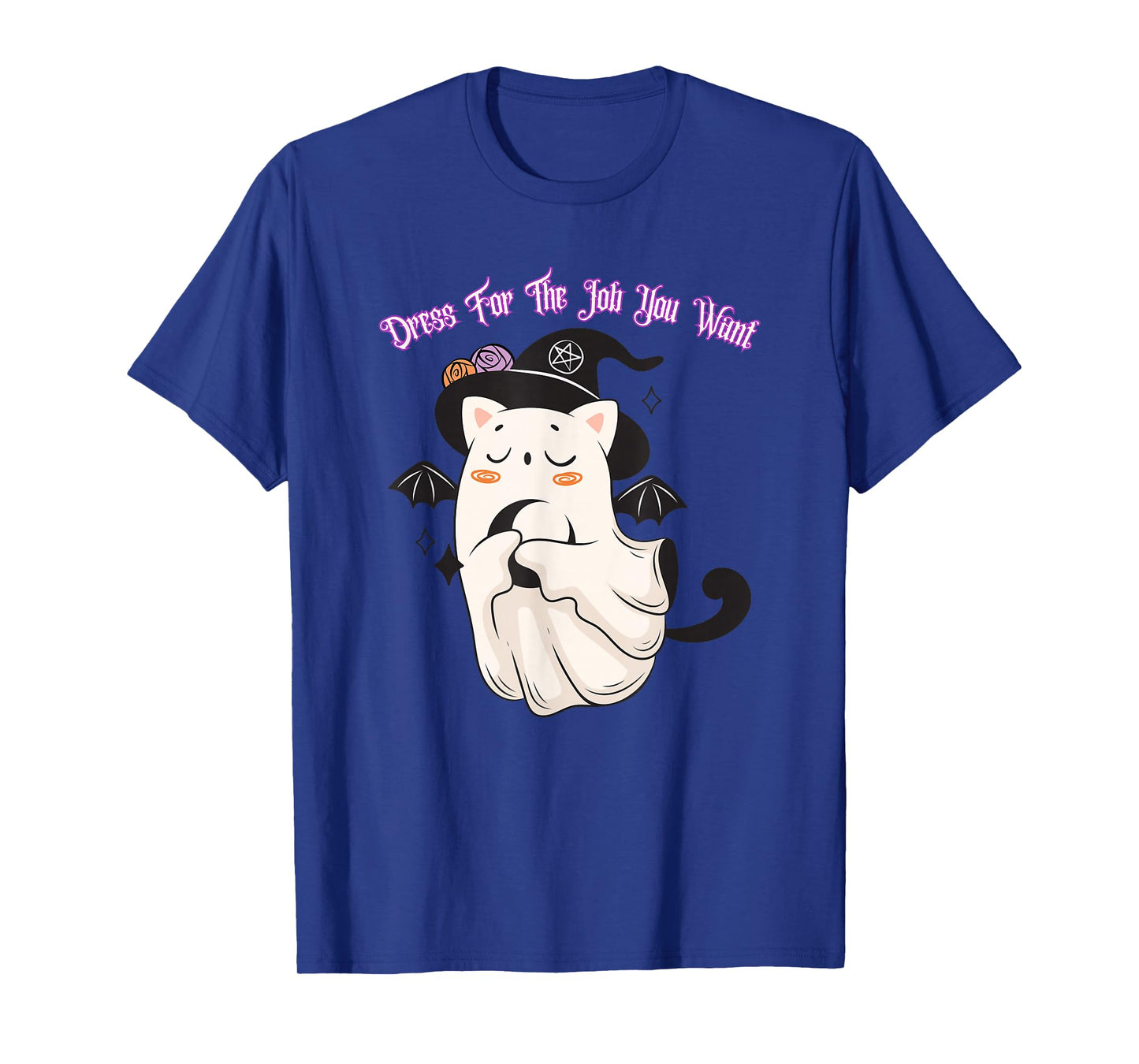 Dress for The Job You Want Ghost Witch Bat Black Cat T-Shirt