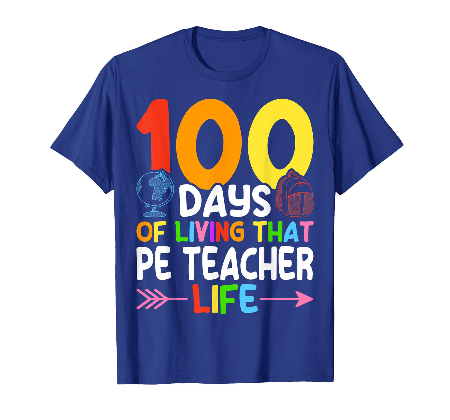 100 Days PE Teacher 100th Day of School Physical Education T-Shirt