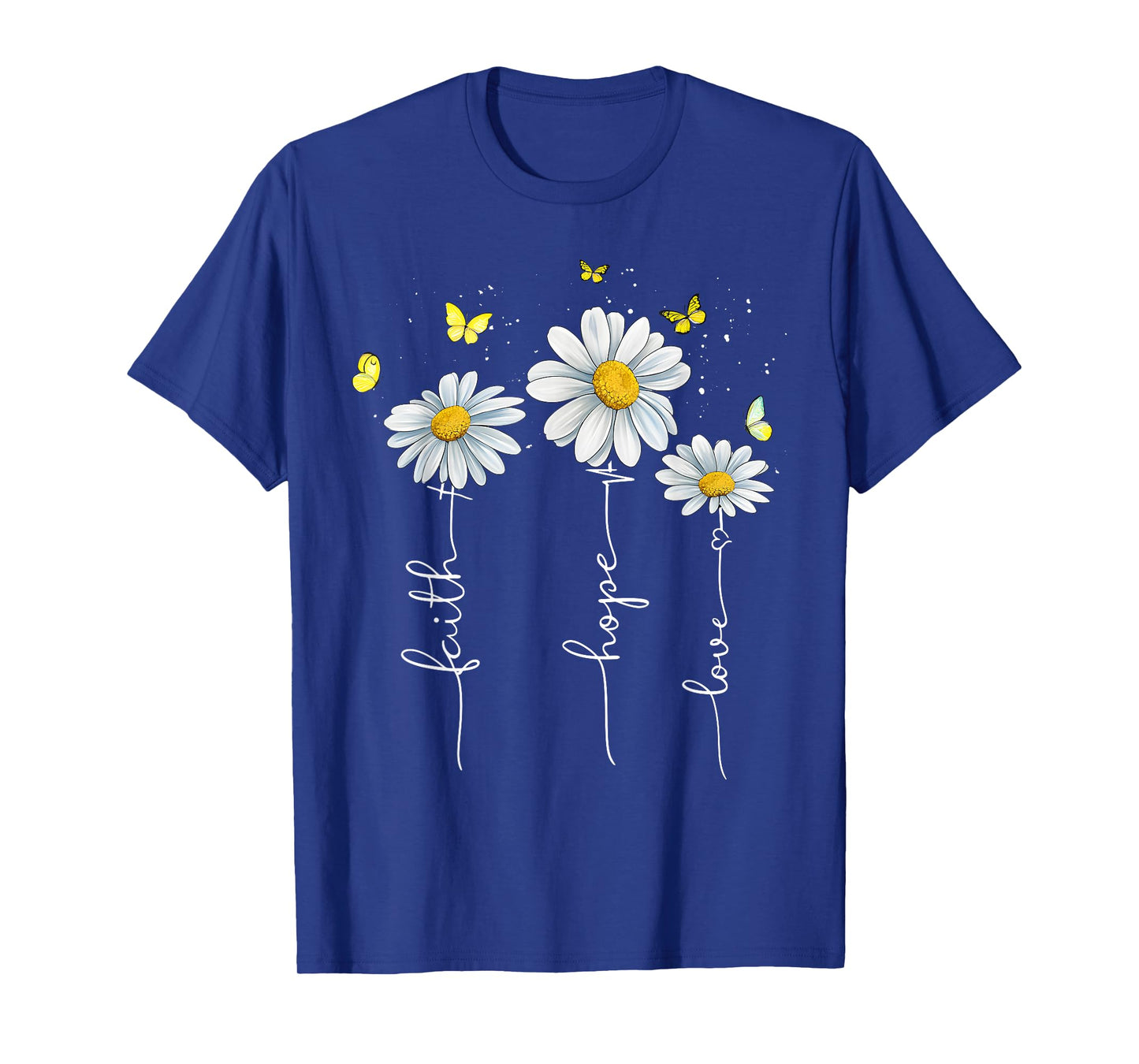 Faith Hope Love Jesus Christian Cross God Faith Flower Bible T-Shirt
