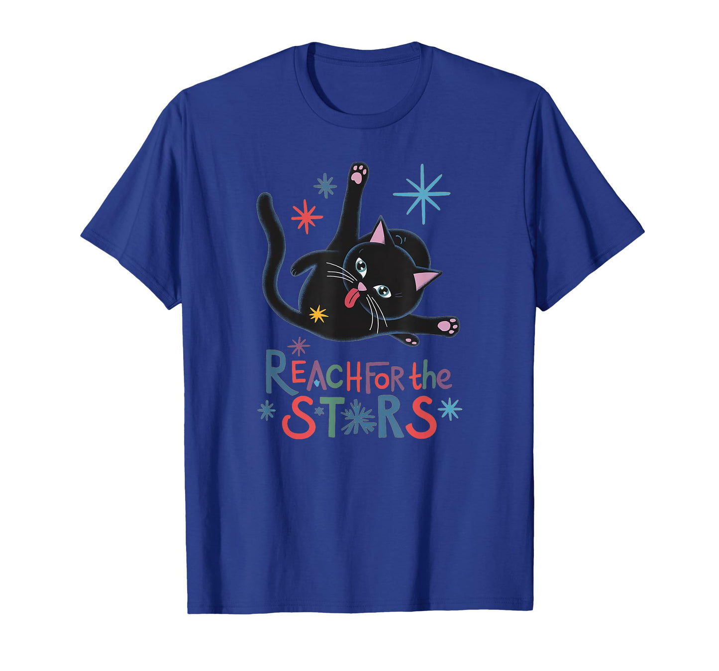 Reach For The Stars - Funny Cute Cat Licking Butt Men Women T-Shirt