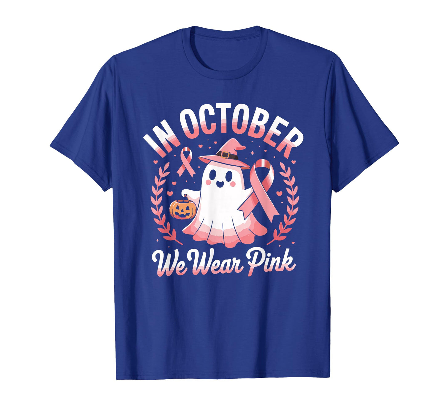 October Ghost Design Celebrating Breast Cancer Awareness T-Shirt