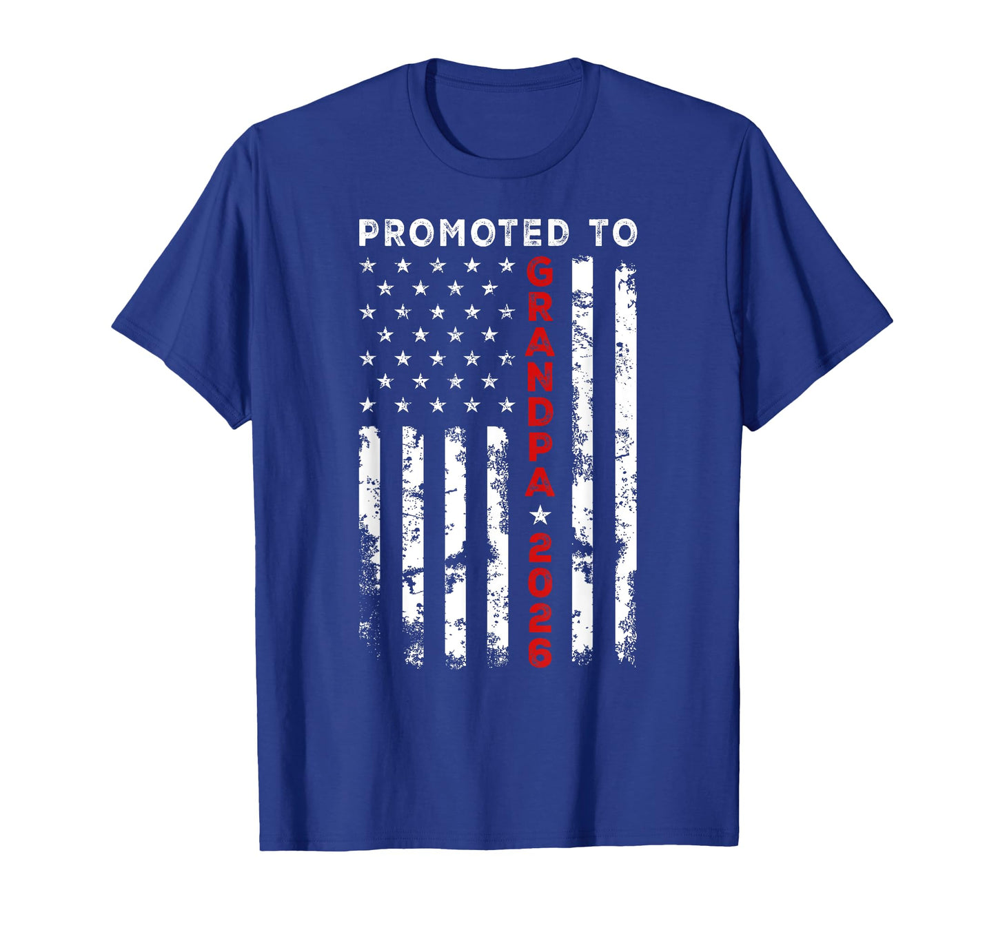 Vintage USA American Flag Promoted To Grandpa Again est 2026 Men T-Shirt