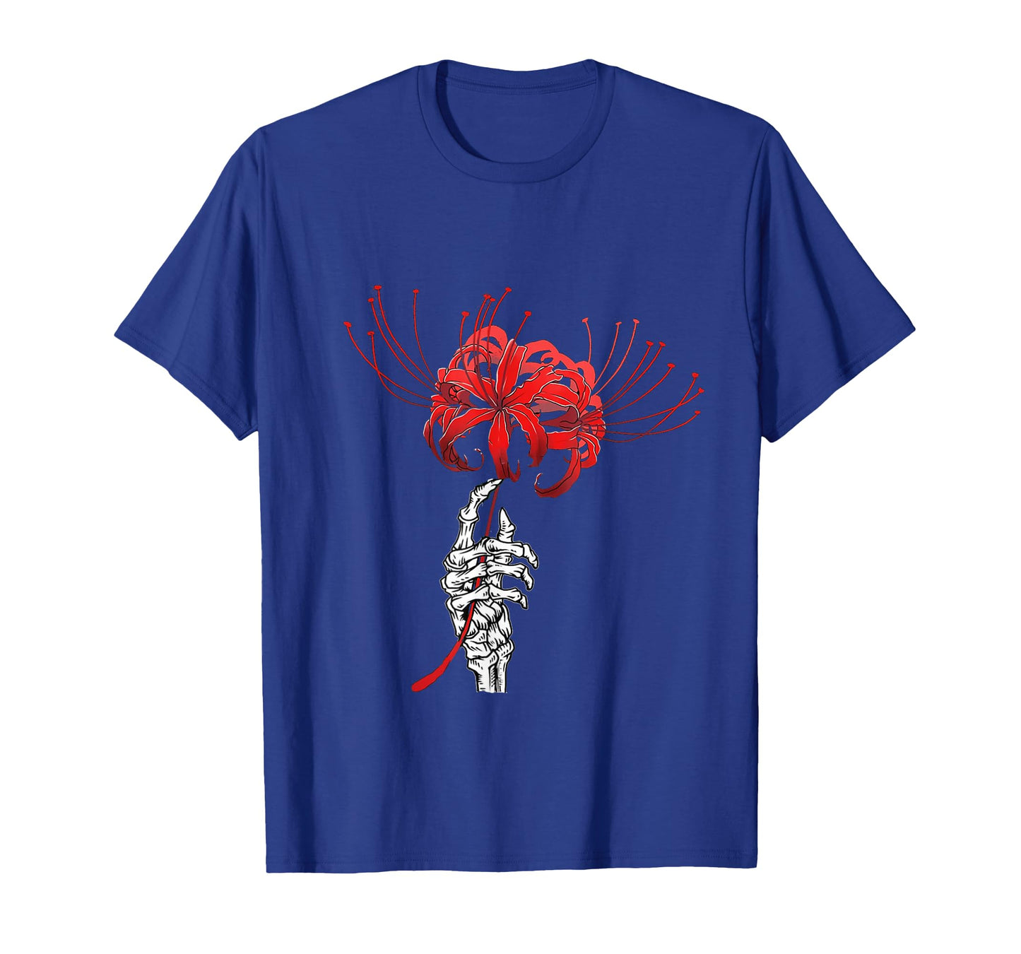 Skeleton Hand Holding Red Spider Lily Aesthetic Red Flower T-Shirt