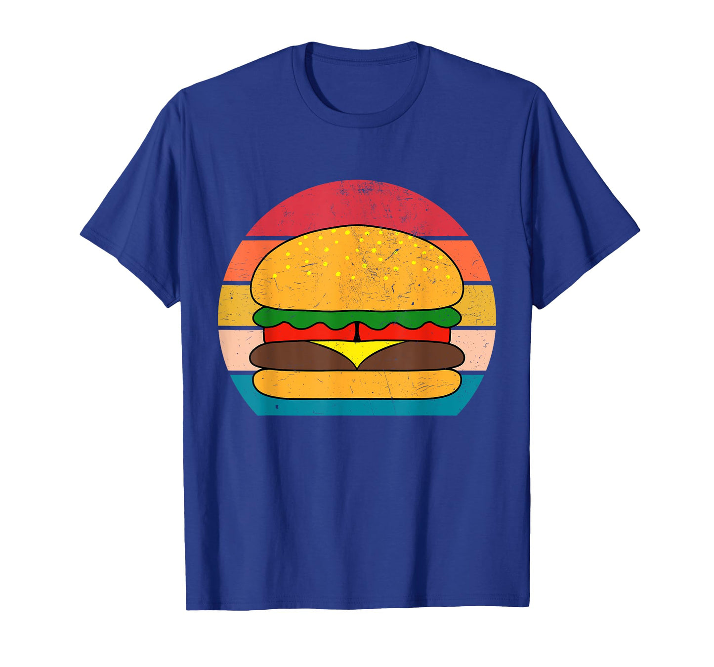 Retro Vintage Cheeseburger Hamburger Art for Kids Men Women T-Shirt