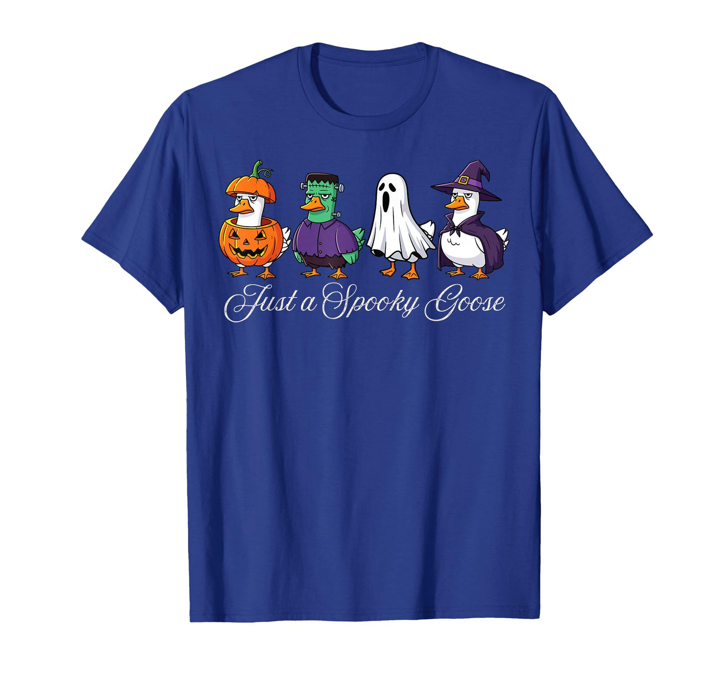 Just A Spooky Goose Witch Pumpkin Halloween Costume 2025 T-Shirt