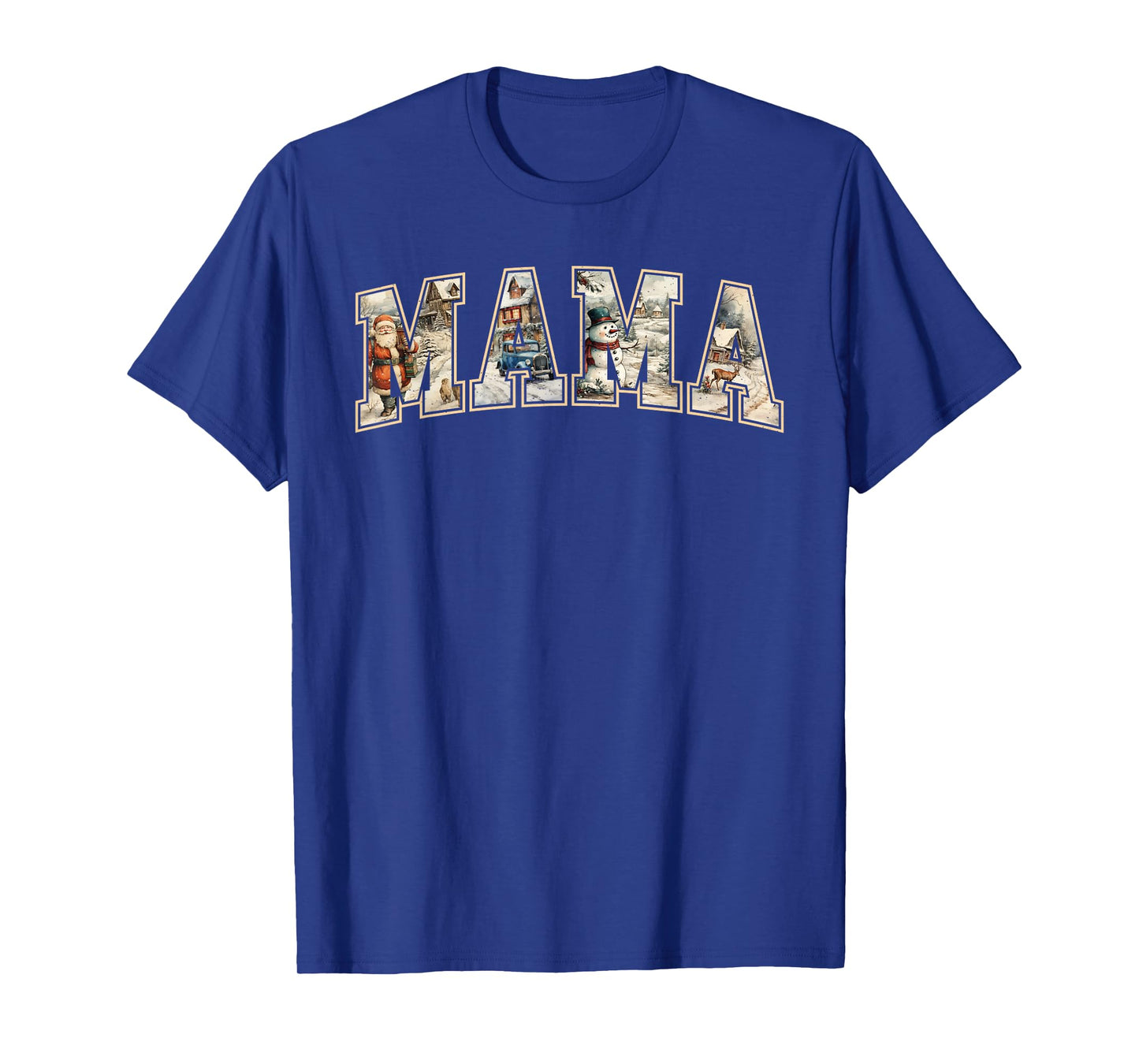 Mama Christmas Vintage Xmas Mom Family Matching Women T-Shirt