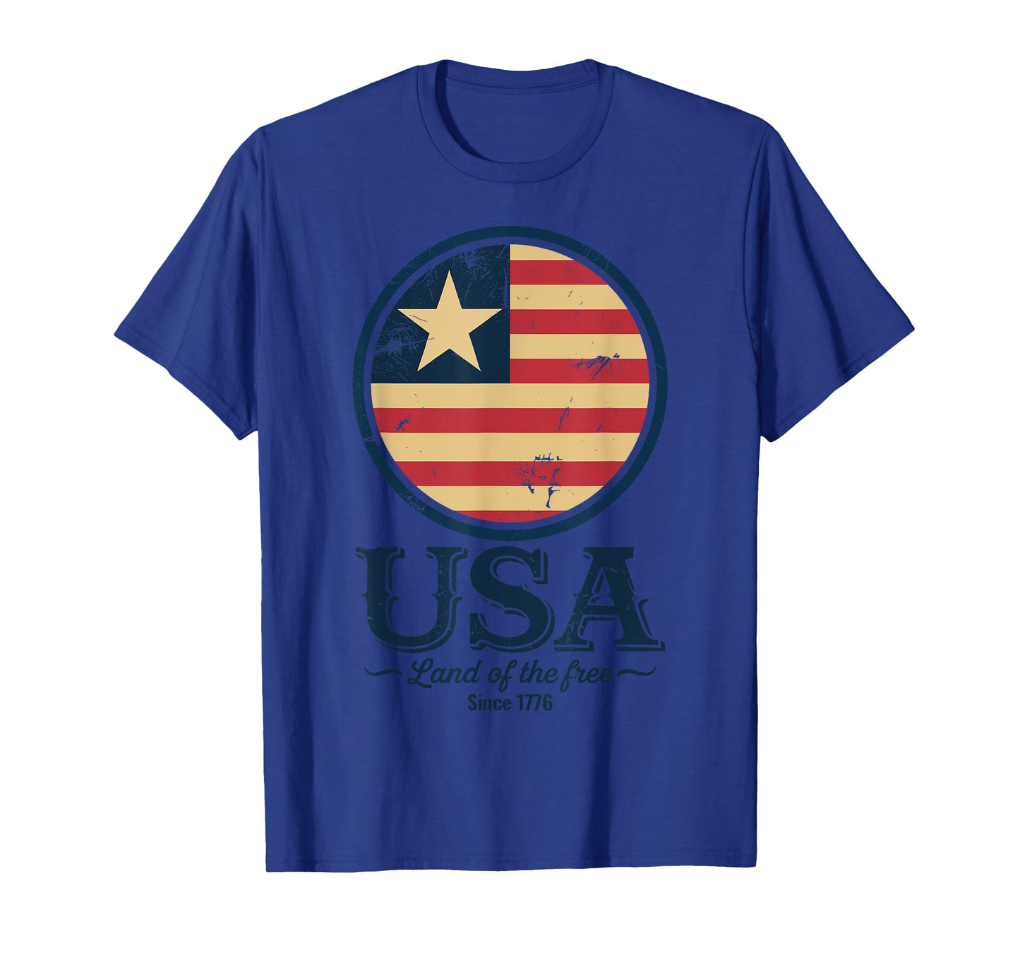 Vintage USA Patriotic Flag Land of the Free Since 1776 T-Shirt