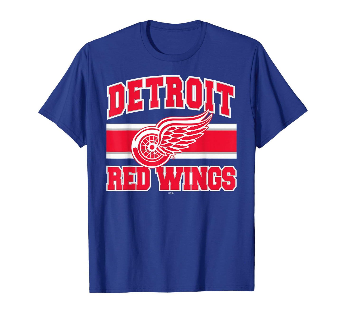 Detroit Red Wings Stripe Black Officially Licensed T-Shirt