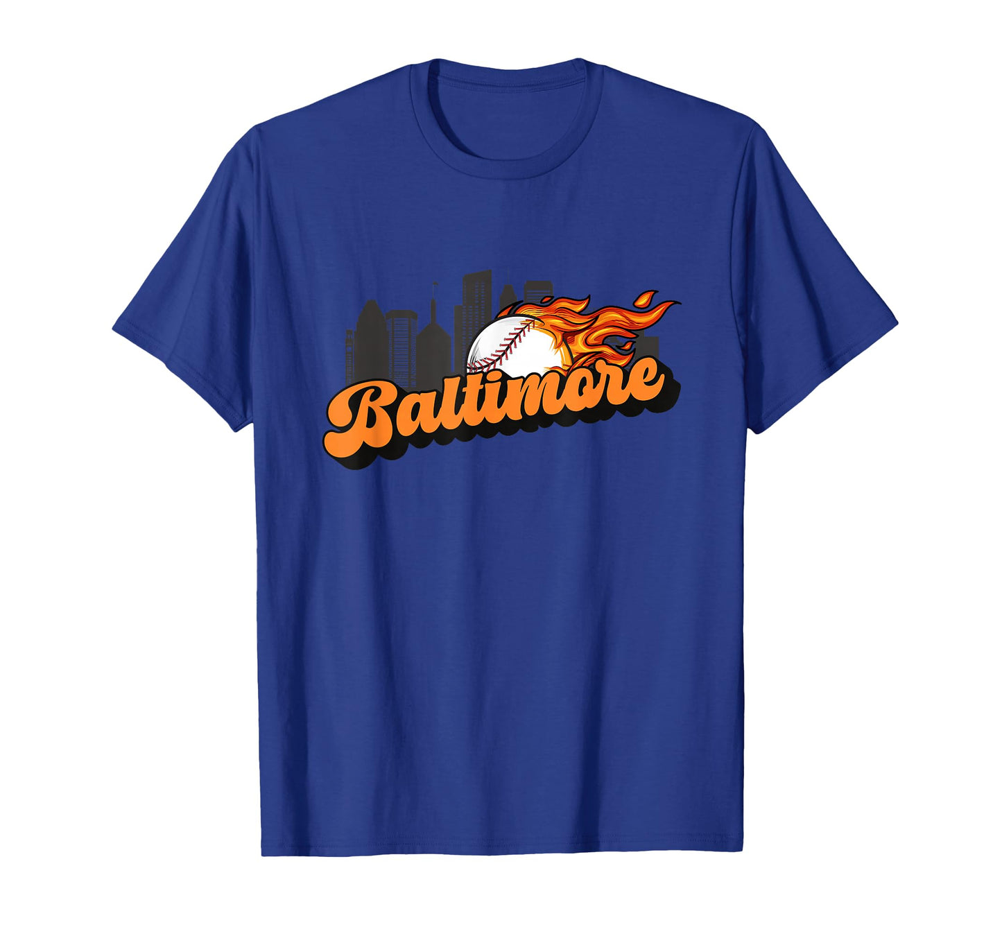 Baltimore Baseball Vintage City Skyline Retro Baseball Lover T-Shirt