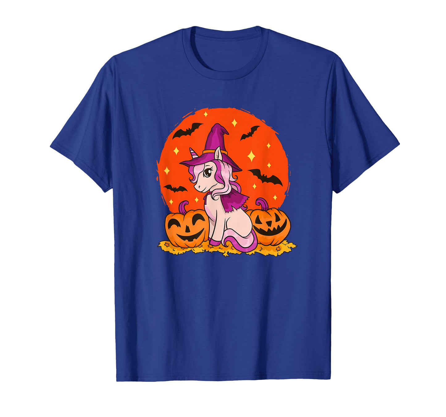Pumpkin Halloween Party Bat Unicorn T-Shirt