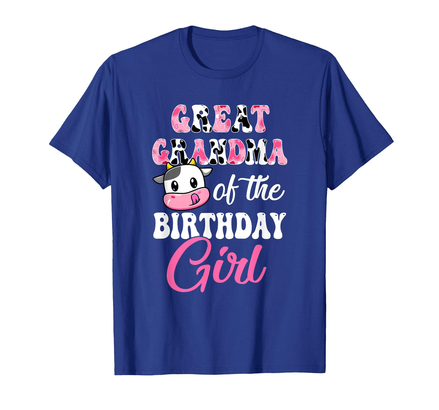Great Grandma Of The Birthday Girl Farm Cow 1St Birthday T-Shirt