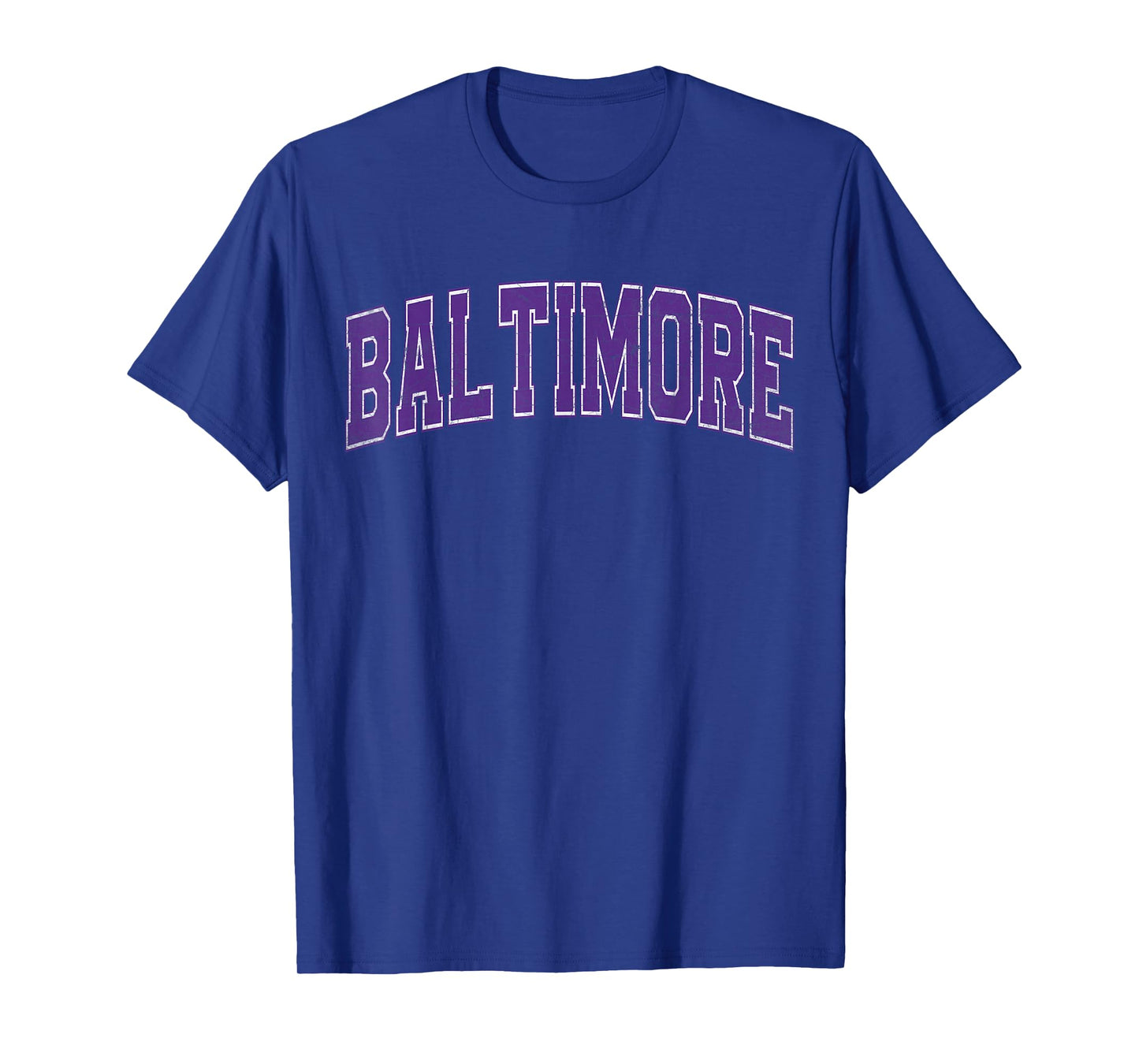 Baltimore MD Vintage Sports Purple Retro Varsity Text T-Shirt