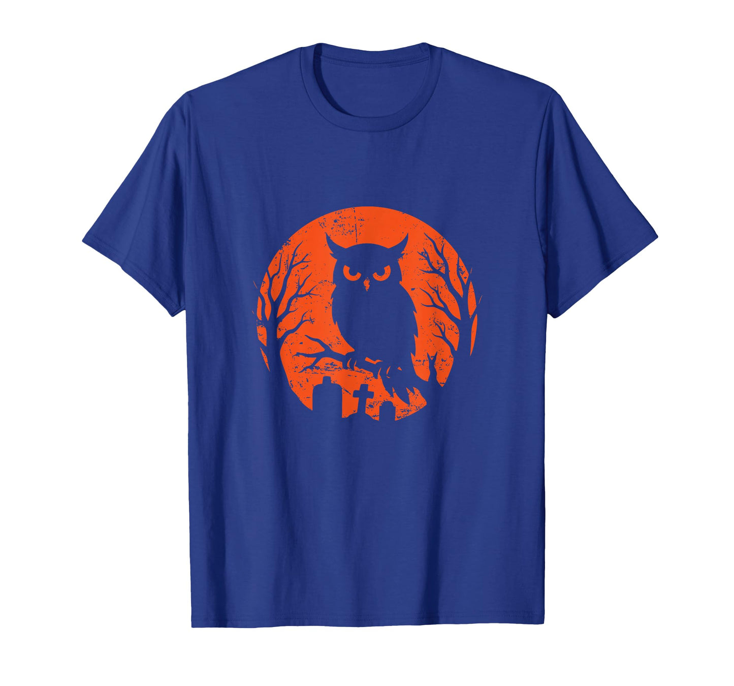 Owl on Branch Halloween Moon T-Shirt